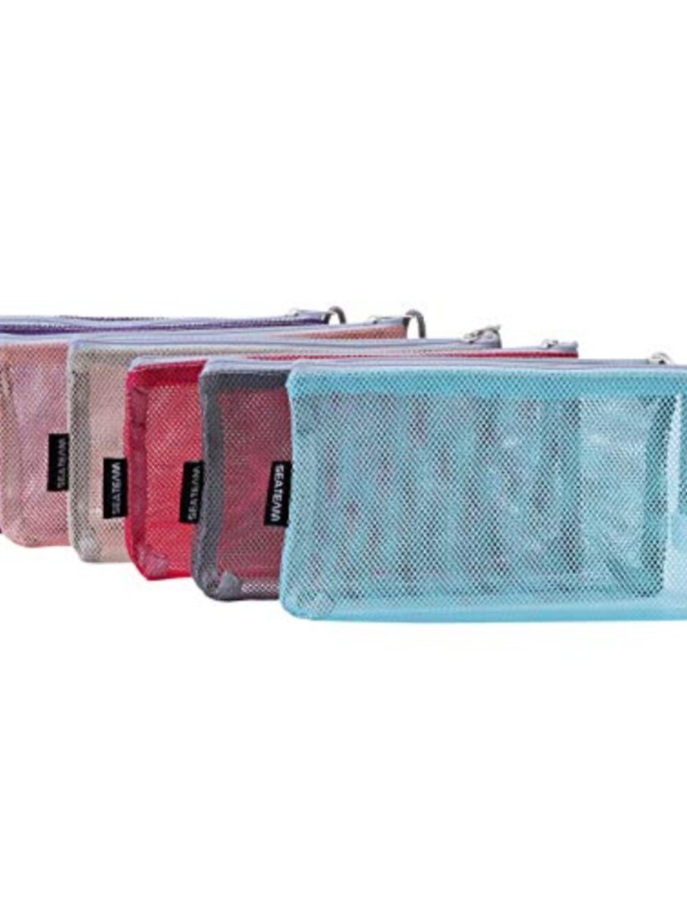6pc Travel Toiletry Pouch Nylon Mesh Cosmetic Makeup Organizer Bag Zip